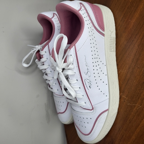 Puma White and Pink Retro Sneakers with Breathable Design Womens SIZE 8 - Picture 4 of 12